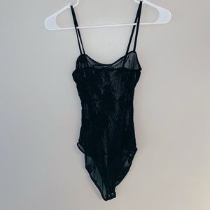 SMALL Sheer Black Body suit.